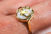 Gold Quartz Ladies Ring "Orocal" RL1048Q Genuine Hand Crafted Jewelry - 14K Gold Casting
