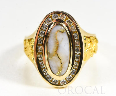 Gold Quartz Ladies Ring "Orocal" RL1049DQ Genuine Hand Crafted Jewelry - 14K Gold Casting