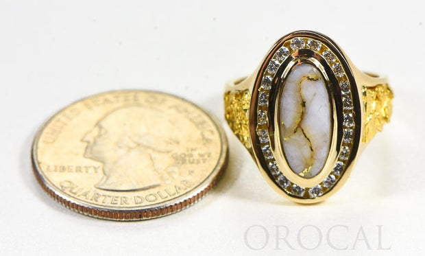 Gold Quartz Ladies Ring "Orocal" RL1049DQ Genuine Hand Crafted Jewelry - 14K Gold Casting