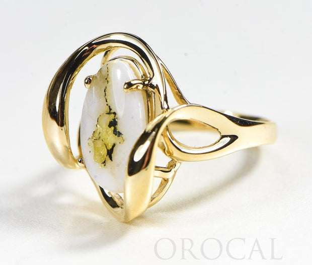 Gold Quartz Ladies Ring "Orocal" RL1028Q Genuine Hand Crafted Jewelry - 14K Gold Casting