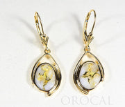 Gold Quartz Earrings "Orocal" EN1117Q/LB Genuine Hand Crafted Jewelry - 14K Gold Casting