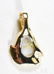 Gold Quartz Pendant  "Orocal" PDL106SD32Q Genuine Hand Crafted Jewelry - 14K Gold Yellow Gold Casting
