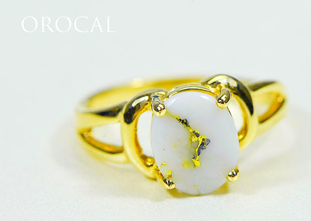 Gold Quartz Ring "Orocal" RL1023Q Genuine Hand Crafted Jewelry - 14K Gold Casting
