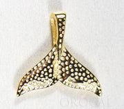 Gold Quartz Pendant Whales Tail "Orocal" PWT44SQ Genuine Hand Crafted Jewelry - 14K Gold Yellow Gold Casting