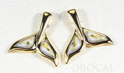 Gold Quartz Whale Tail Earrings "Orocal" EWT44SQ Genuine Hand Crafted Jewelry - 14K Gold Casting