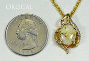 Gold Quartz Pendant "Orocal" PN1126DQ Genuine Hand Crafted Jewelry - 14K Gold Yellow Gold Casting