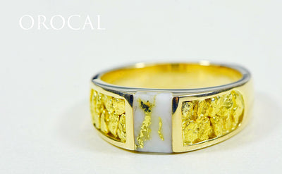 Gold Quartz Ring "Orocal" RLL1359NQ Genuine Hand Crafted Jewelry - 14K Gold Casting