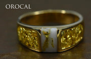 Gold Quartz Ring "Orocal" RLL1359NQ Genuine Hand Crafted Jewelry - 14K Gold Casting