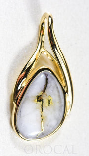 Gold Quartz Pendant  "Orocal" PSC128Q Genuine Hand Crafted Jewelry - 14K Gold Yellow Gold Casting