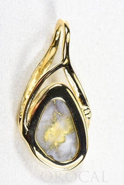 Gold Quartz Pendant  "Orocal" PSC128Q Genuine Hand Crafted Jewelry - 14K Gold Yellow Gold Casting