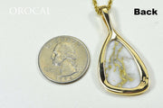 Gold Quartz Pendant "Orocal" PSC100QX Genuine Hand Crafted Jewelry - 14K Gold Yellow Gold Casting