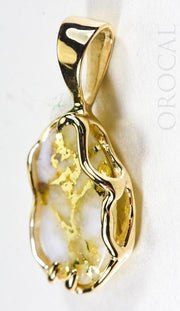 Gold Quartz Pendant  "Orocal" PRL232XLQ Genuine Hand Crafted Jewelry - 14K Gold Yellow Gold Casting