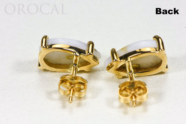 Gold Quartz Earrings "Orocal" E13*8Q Genuine Hand Crafted Jewelry - 14K Gold Casting
