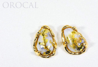 Gold Quartz Earrings "Orocal" EFFQ4 Genuine Hand Crafted Jewelry - 14K Gold Casting