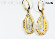 Gold Quartz Earrings "Orocal" EN1106SDQ/LB Genuine Hand Crafted Jewelry - 14K Gold Casting
