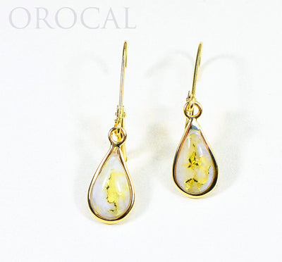 Gold Quartz Earrings "Orocal" EN433Q/LB Genuine Hand Crafted Jewelry - 14K Gold Casting