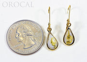 Gold Quartz Earrings "Orocal" EN433Q/LB Genuine Hand Crafted Jewelry - 14K Gold Casting