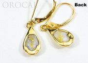 Gold Quartz Earrings "Orocal" EN433Q/LB Genuine Hand Crafted Jewelry - 14K Gold Casting