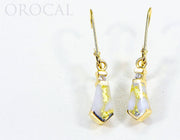 Gold Quartz Earrings "Orocal" EN641D8Q/LB Genuine Hand Crafted Jewelry - 14K Gold Casting