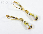 Gold Quartz Earrings "Orocal" EN641D8Q/LB Genuine Hand Crafted Jewelry - 14K Gold Casting