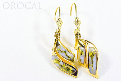 Gold Quartz Earrings "Orocal" EN645Q/LB Genuine Hand Crafted Jewelry - 14K Gold Casting