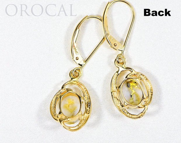 Gold Quartz Earrings "Orocal" EN805Q/LB Genuine Hand Crafted Jewelry - 14K Gold Casting