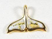 Gold Quartz Pendant Whales Tail "Orocal" PAJWT301QX Genuine Hand Crafted Jewelry - 14K Gold Yellow Gold Casting