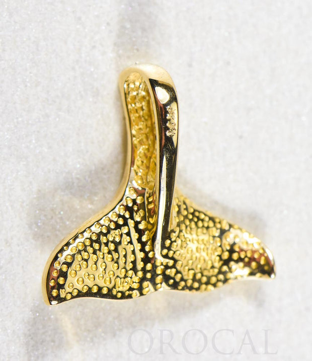 Gold Quartz Pendant Whales Tail "Orocal" PDLWT112NQ Genuine Hand Crafted Jewelry - 14K Gold Yellow Gold Casting