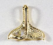 Gold Quartz Pendant Whales Tail "Orocal" PDLWT13QX Genuine Hand Crafted Jewelry - 14K Gold Yellow Gold Casting