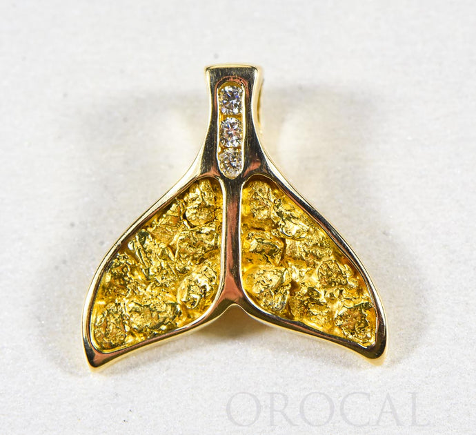 Gold Nugget Pendant Whales Tail 