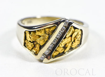 Gold Nugget Ladies Ring "Orocal" RL1067DNW Genuine Hand Crafted Jewelry - 14K White Gold Casting