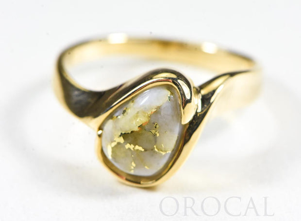 Gold Quartz Ring "Orocal" RL637Q Genuine Hand Crafted Jewelry - 14K Gold Casting