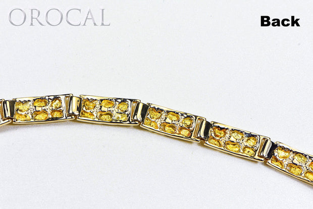 14k Yellow Gold Nuggets Links Mens Bracelet Custom Design Italy 8.5 