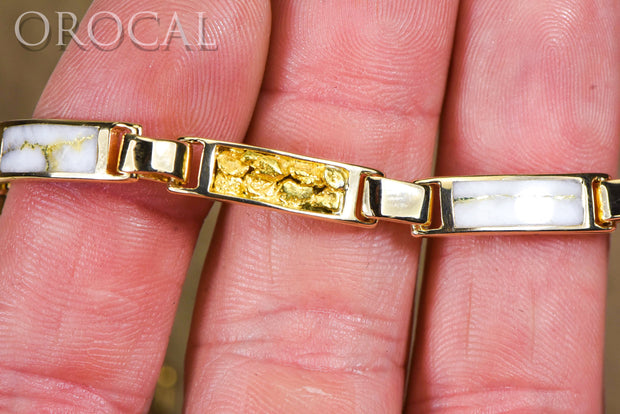 Gold Quartz Bracelet "Orocal" B5.5MMOLQ Genuine Hand Crafted Jewelry - 14K Gold Casting