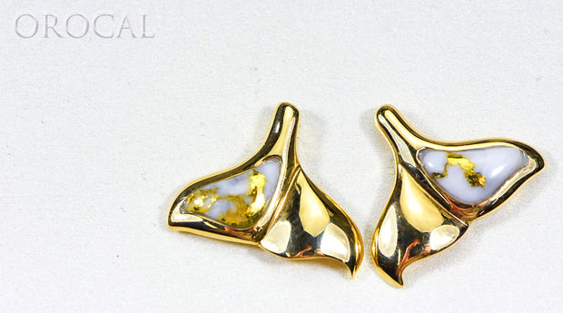 Gold Quartz Earrings "Orocal" EDLWT12Q Genuine Hand Crafted Jewelry - 14K Gold Casting