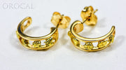 Gold Nugget Earrings "Orocal" EH18 Genuine Hand Crafted Jewelry - 14K Gold Casting
