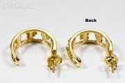 Gold Nugget Earrings "Orocal" EH20 Genuine Hand Crafted Jewelry - 14K Gold Casting