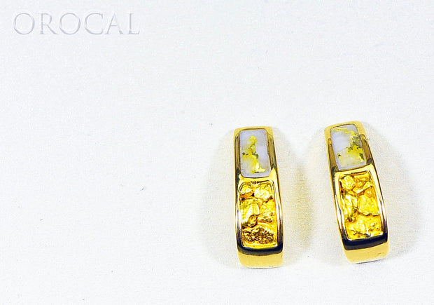 Gold Quartz Earrings "Orocal" EH41NQ Genuine Hand Crafted Jewelry - 14K Gold Casting