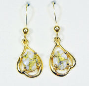 Gold Quartz Earrings "Orocal" EN870SMQ/LB Genuine Hand Crafted Jewelry - 14K Gold Casting