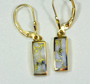 Gold Quartz Earrings "Orocal" EB5.5MMQ/LB Genuine Hand Crafted Jewelry - 14K Gold Casting