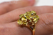 Gold Nugget Ladies Ring "Orocal" RL464 Genuine Hand Crafted Jewelry - 14K Casting