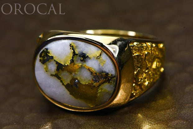 Gold Quartz Ring "Orocal" RM802Q Genuine Hand Crafted Jewelry - 14K Gold Casting