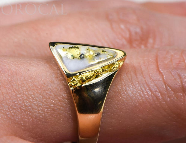 Gold Quartz Ring "Orocal" RLL1024NQ Genuine Hand Crafted Jewelry - 14K Gold Casting