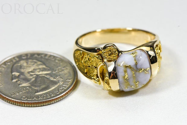 Gold Quartz Ring "Orocal" RM490Q Genuine Hand Crafted Jewelry - 14K Gold Casting
