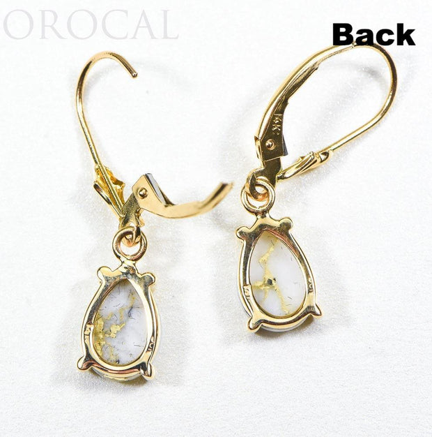Gold Quartz Earrings "Orocal" E10*7Q/LB Genuine Hand Crafted Jewelry - 14K Gold Casting