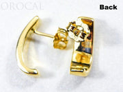 Gold Quartz Earrings "Orocal" EH41Q Genuine Hand Crafted Jewelry - 14K Gold Casting