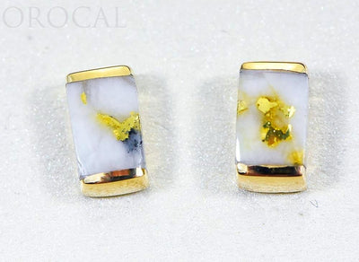 Gold Quartz Earrings "Orocal" EJ37Q Genuine Hand Crafted Jewelry - 14K Gold Casting