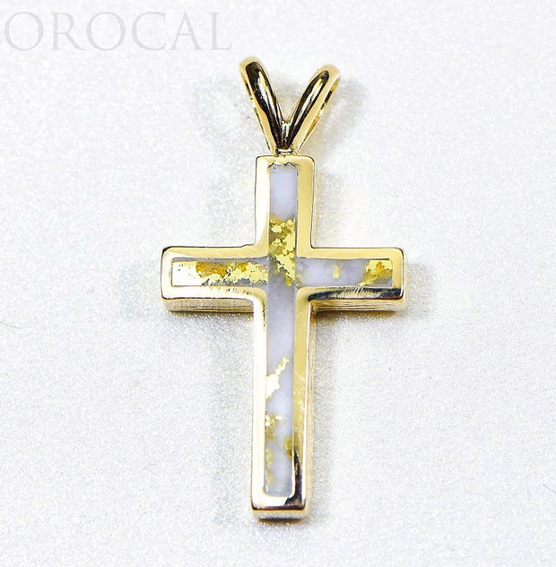 Gold Quartz Pendant "Orocal" PCR9QX Genuine Hand Crafted Jewelry - 14K Gold Casting