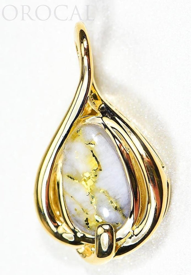 Gold Quartz Pendant "Orocal" PN825QX Genuine Hand Crafted Jewelry - 14K Gold Yellow Gold Casting