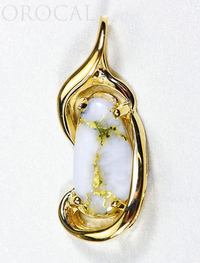 Gold Quartz Pendant "Orocal" PN784LQX Genuine Hand Crafted Jewelry - 14K Gold Yellow Gold Casting